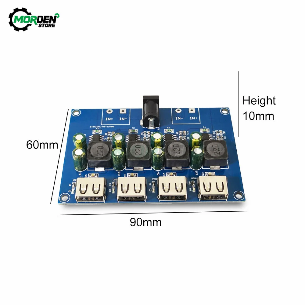 4 Channel USB QC3.0 QC2.0 USB DC-DC Buck Converter Charging Step Down Module to Fast Quick Charger Circuit Board Power Supply