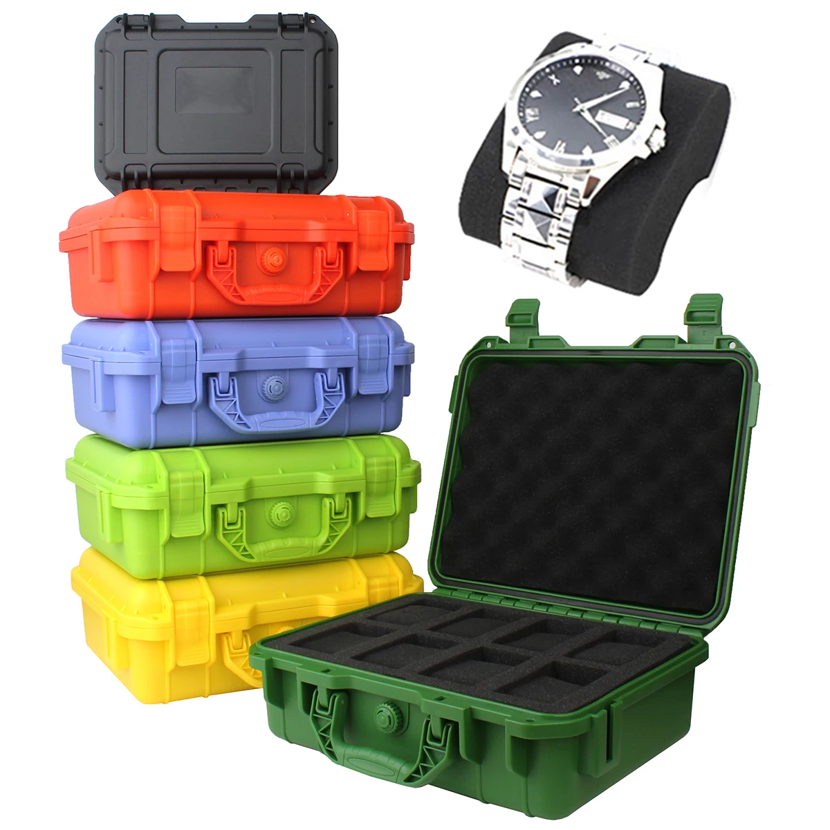 2/8 Grid High-end Watch Box Collection Watch Antique Protective Safety Box Thickened With Sponge Moisture-proof Box