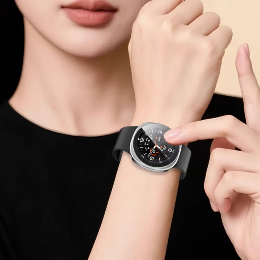 Vetro temperato + custodia per Samsung Galaxy Watch 8 40mm/44mm 3DFull PC cover protezione schermo paraurti shell + pellicola orologio 8 Accessori