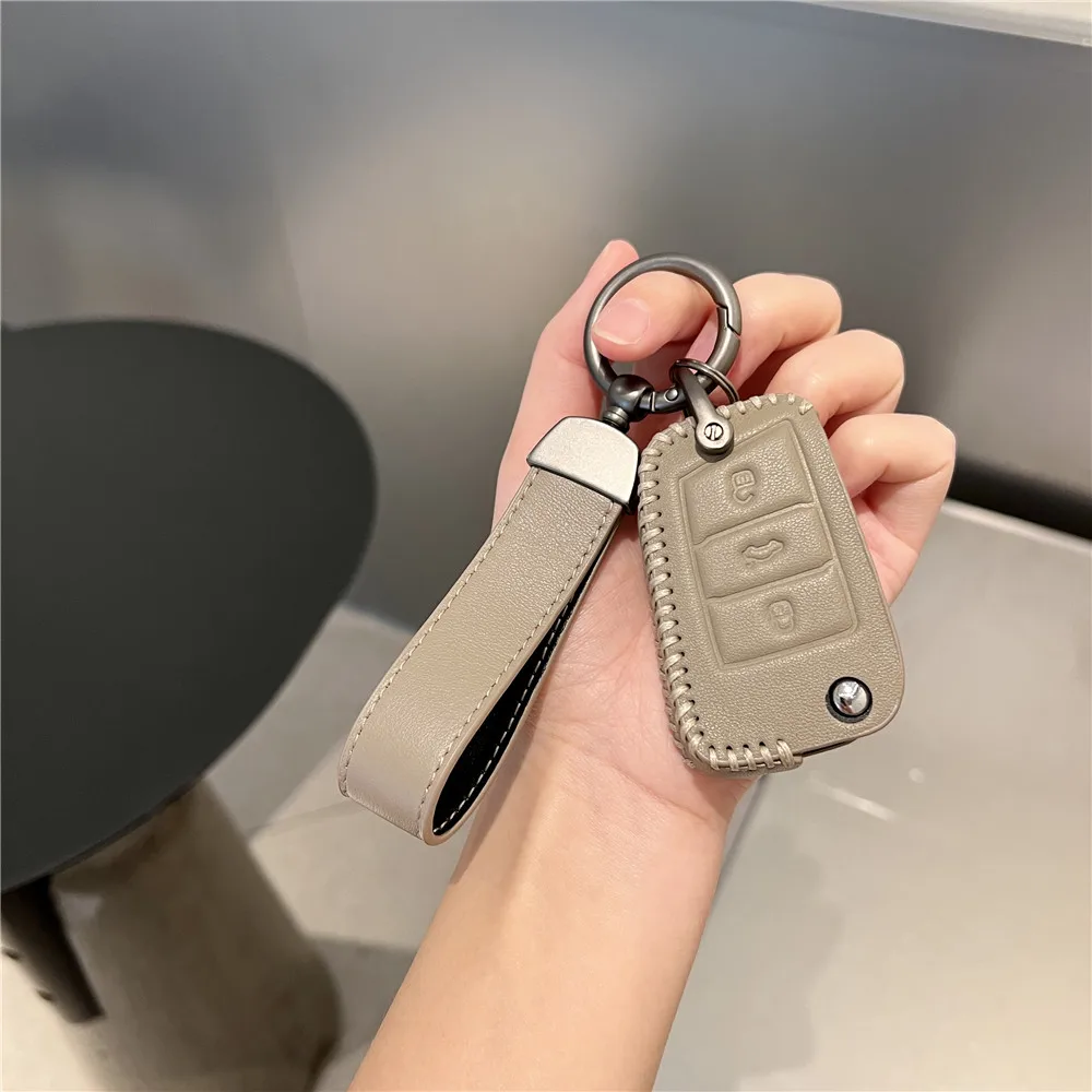 

For Volkswagen VW Polo Golf 7 Passat Tiguan MK2 Beetle Ateca Caddy T5 Flip Folding Leather Car Key Case Cover Shell Accessories