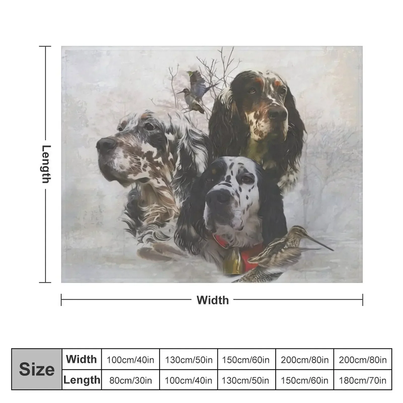 English Setter , Woodcock Hunting Season Throw Blanket Thin Decorative Sofa Blankets