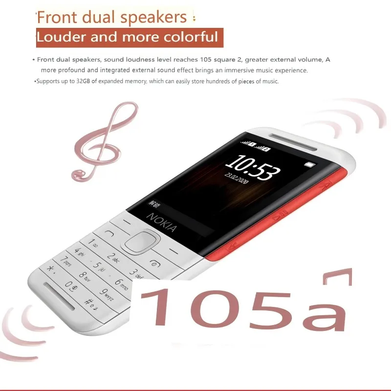 The new N0KIA 5310 classic straight button ultra-thin music student backup mobile phone for the elderly