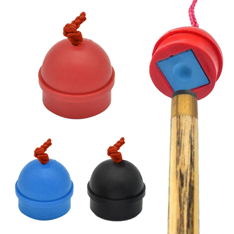 1PC Billiards Chalk Rubber Protective Cover With Rope Soft Micro Elastic Anti-Drop Chocolate Powder Clips Billiard Supplies