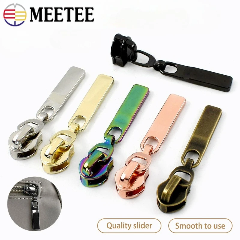 

5-30Pcs Meetee 5# Nylon Zipper Puller Pocket Closure Zips Slider Clothes Zippers Head Replace Repair Kit DIY Sewing Accessories