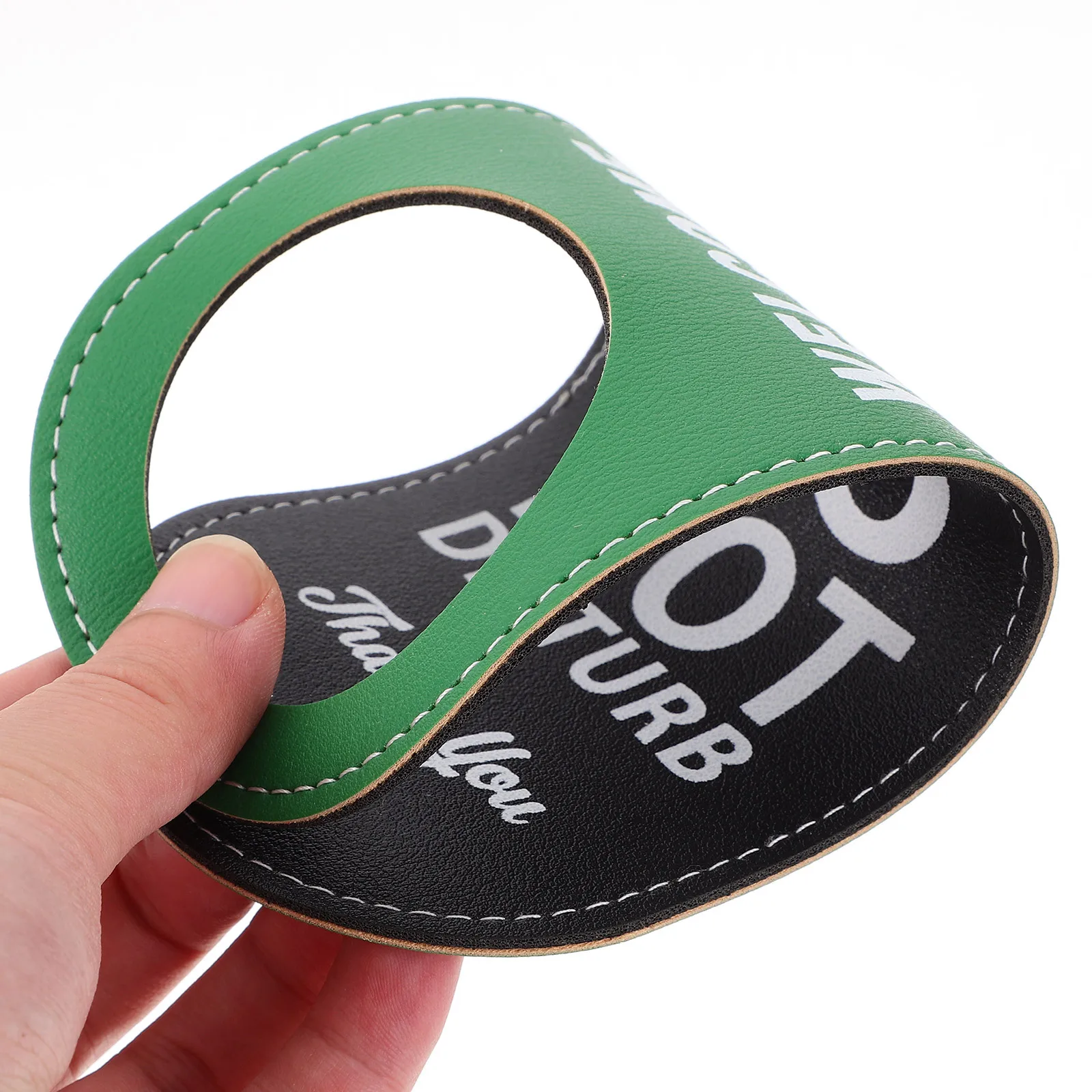 

Premium PU Do Not Disturb Sign for Bedroom Office Door Double Sided Hanging Indicator with Please Knock Feature Door Privacy