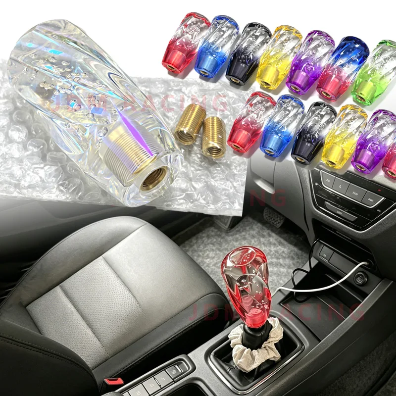100mm Zweifarbiger Gedrehter Bubble-Acryl Schaltknauf Universeller Auto-Schalthebel für Manuelle und Automatische Getriebe von PKW und LKW