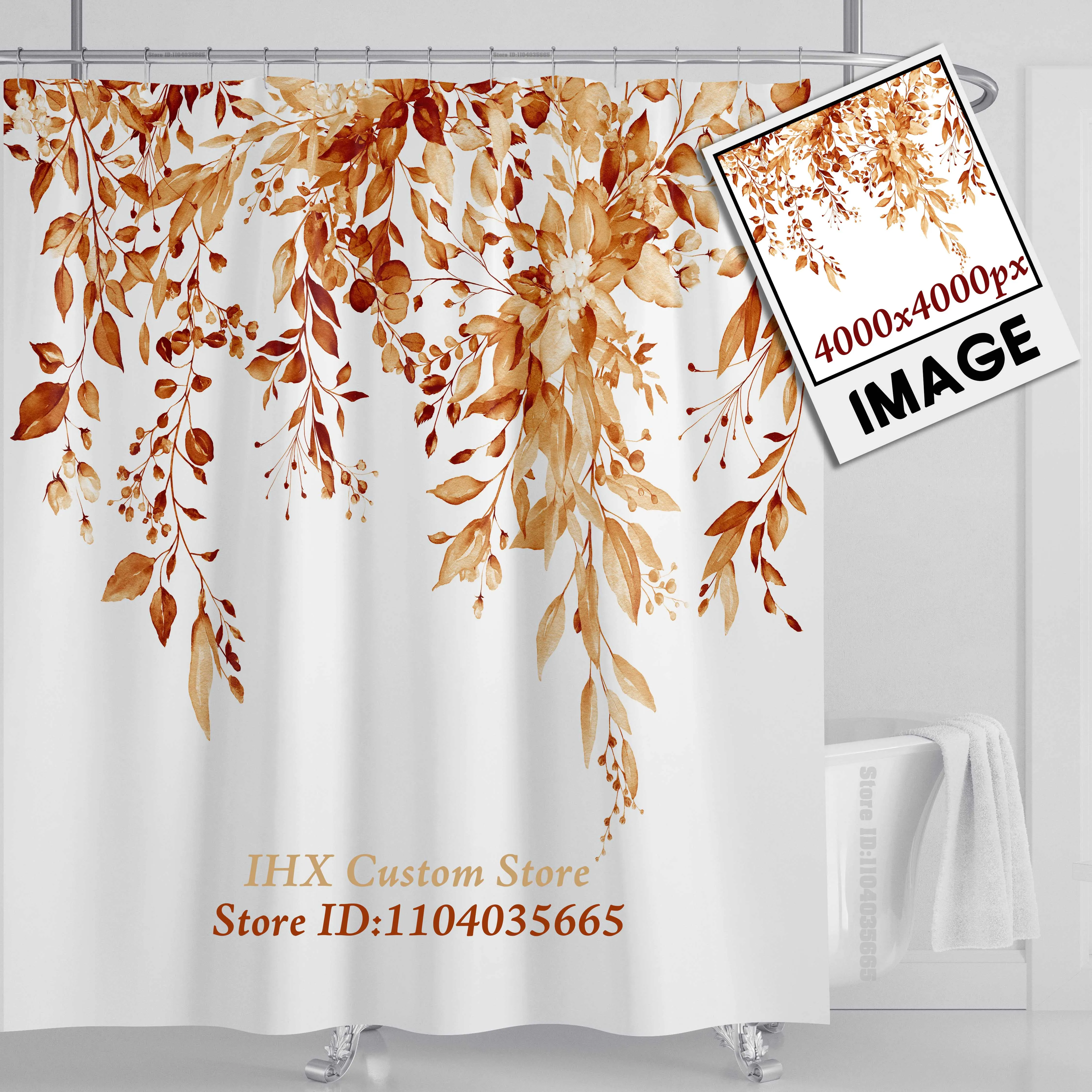IHX Custom Shower Curtain Bathroom Waterproof Curtains Fabric Customized Photo Polyester Bath Decor With Hooks POD Dropshipping