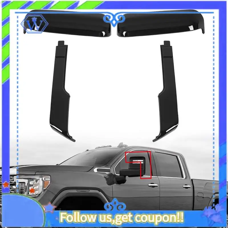 

M46K-Car Top Rear View Mirror Covers For Chevy Silverado GMC Sierra 2500 3500 HD 2020-2021 Spare Parts Rear View Mirror Side Cov