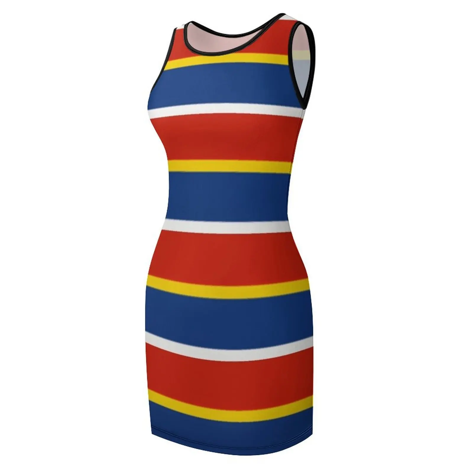 70s and 80s Puppet Inspired Striped Shirt Design Pattern Sleeveless Sundress Aesthetic clothing women clothes luxury dresses