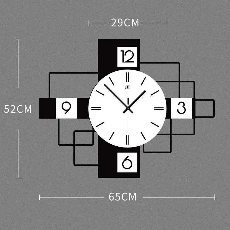 Imagem -04 - Moderno Preto e Branco Grade Relógio de Parede Relógio de Tendência Criativa Sala de Estar Relógio Oferta Especial