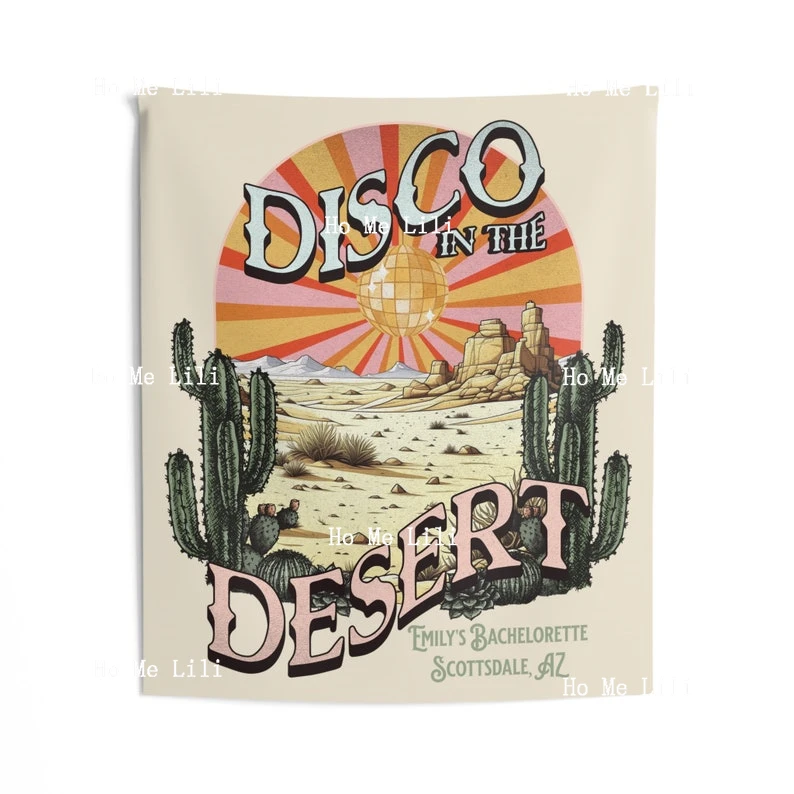 Disco In The Desert Scottsdale Bachelorette Party Decorations Tapestry