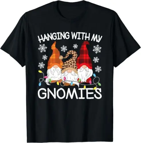 Hanging With My Gnomies Funny Christmas Gnome Xmas T-Shirt Thanksgiving Day