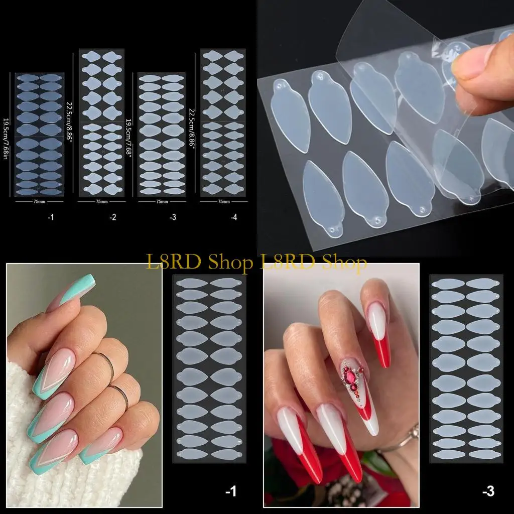 L8rd 24pcs/Bag Nägel Formular Nagelaufkleber Maniküre Acrylvorlagen Nagel