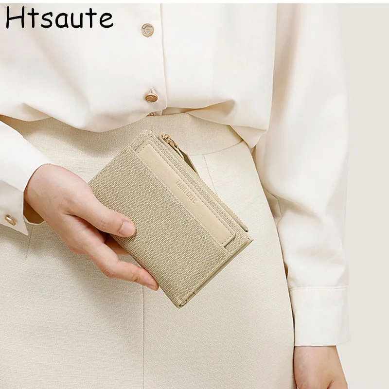 Autumn and winter new wallet women's long wallets fashion purse small fresh PU leather solid color three fold bag simple clip