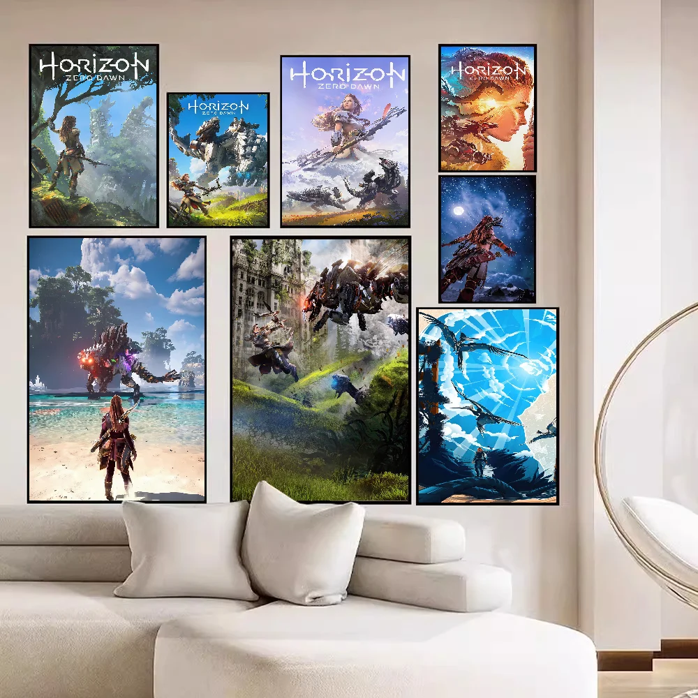 Horizon Zero Dawn Self-adhesive Art Poster Whitepaper Prints Posters Artwork Home Decor