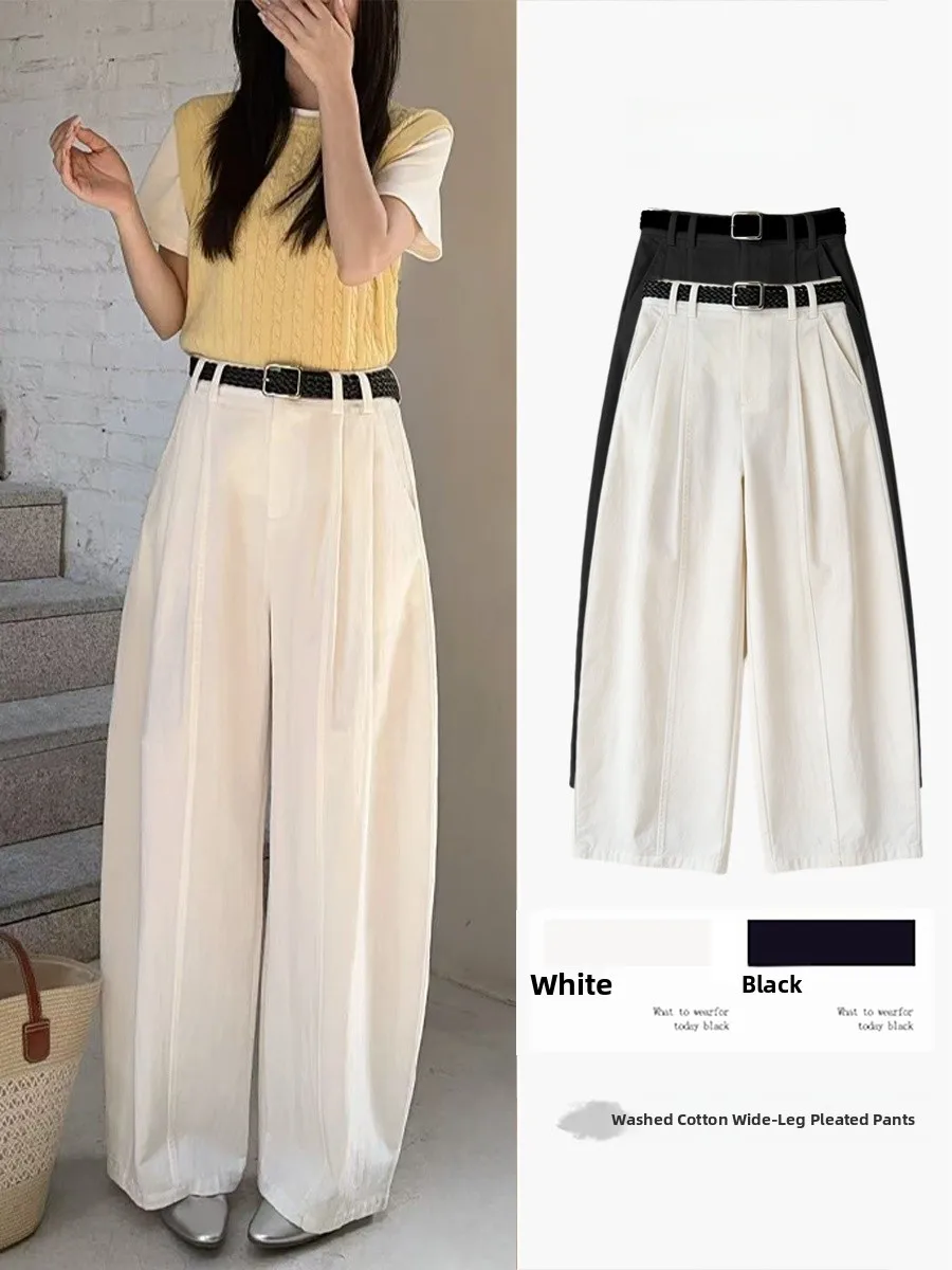 

Новые женские брюки-палаццо с высокой талией, свободного кроя, удлиненные, для весны и лета