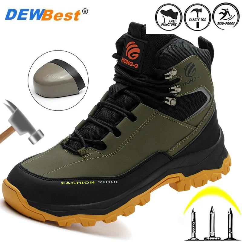 Autumn and winter anti smashing, anti stab, anti slip, wear-resistant, breathable, and odor resistant safety work shoes