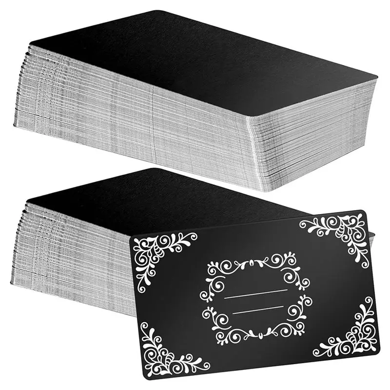 【CHRISTMAS 】1000 Pcs Metal Engraving Blanks Aluminum Sheet Laser Engraving Business Card Engraving DIY Gift Cards, Matte Black