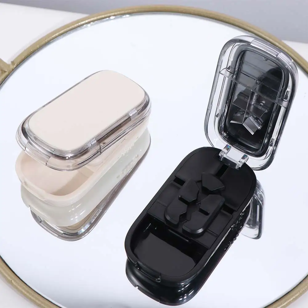 Tablet Dispenser 2/3/4-in-1 Pill Cutter Box Adjustable Food Grade Pill Storage Box Waterproof Dustproof Pill Cutter Daily Use
