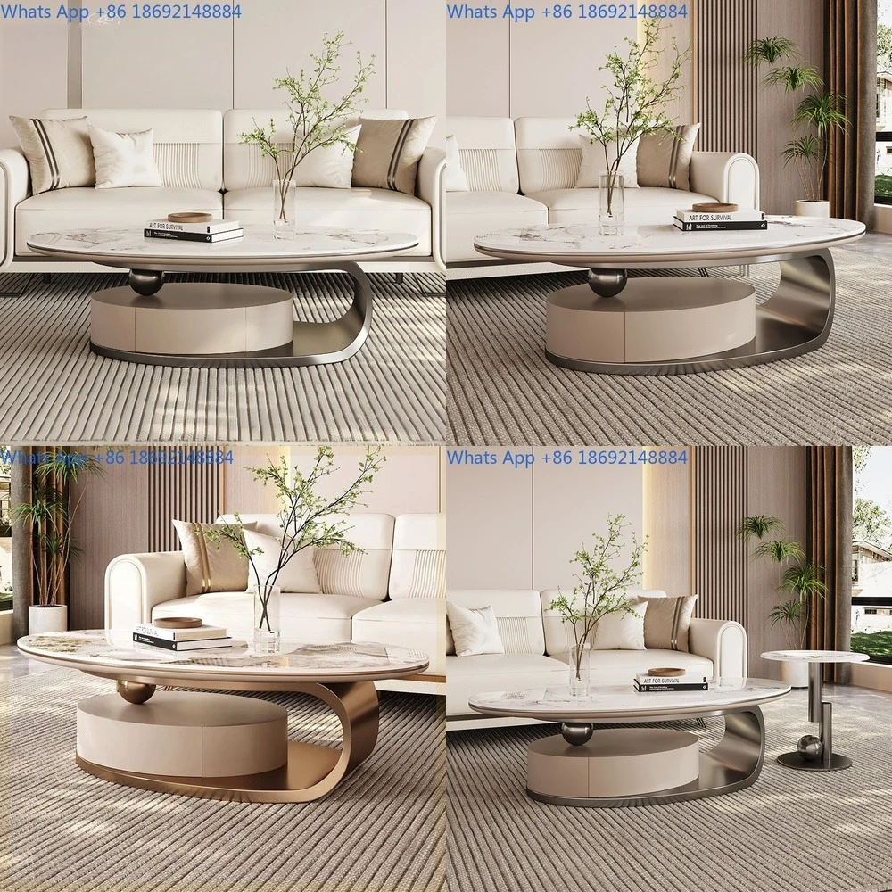 

Luxury Marble Coffee Table Minimalist Storage Living Room Designer Table Modern Style