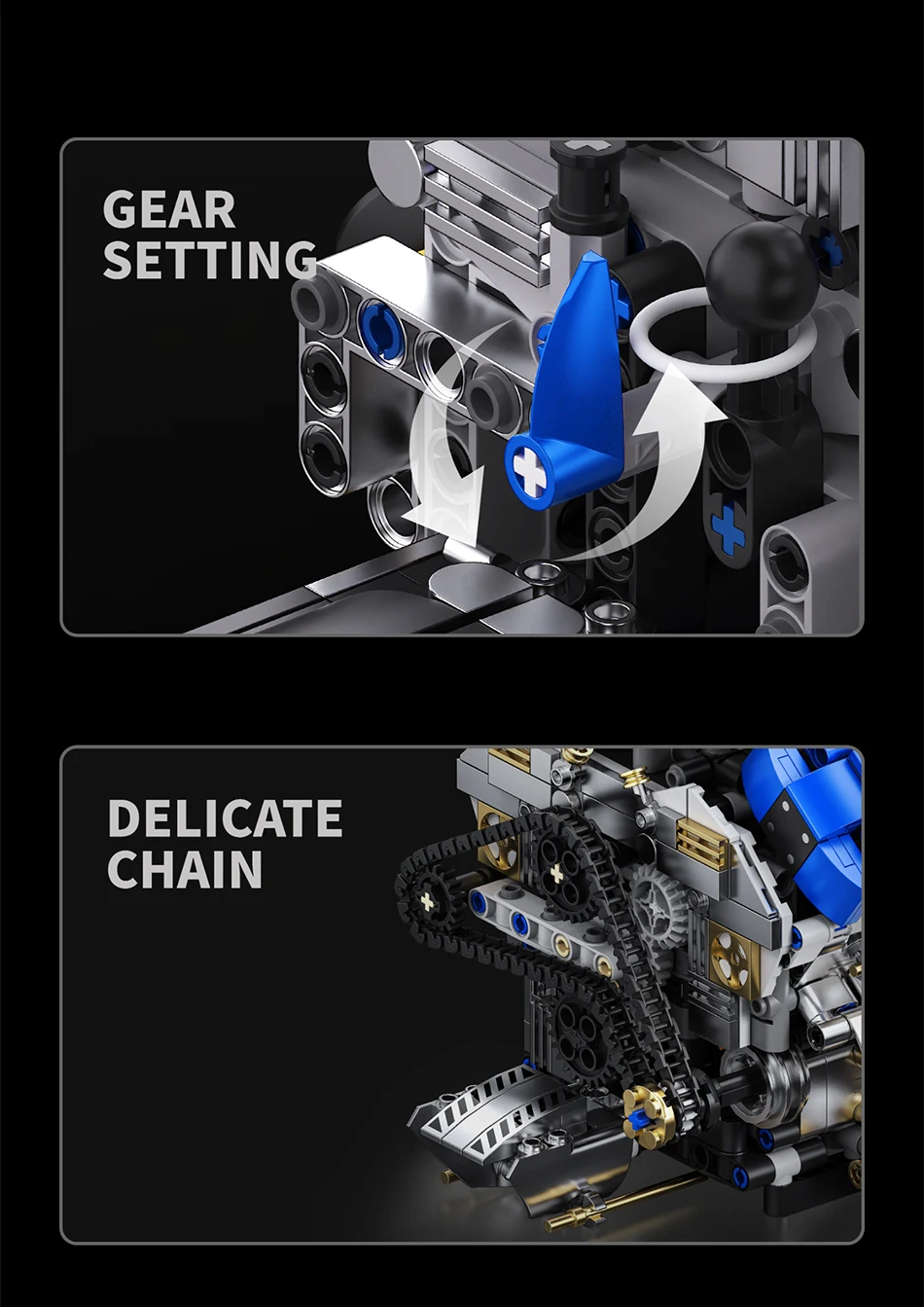 Technical V8 Electrice Driven Engine Building Blocks Simulation Supercar Engine MOC Bricks Science Education Toys Birthday Gift