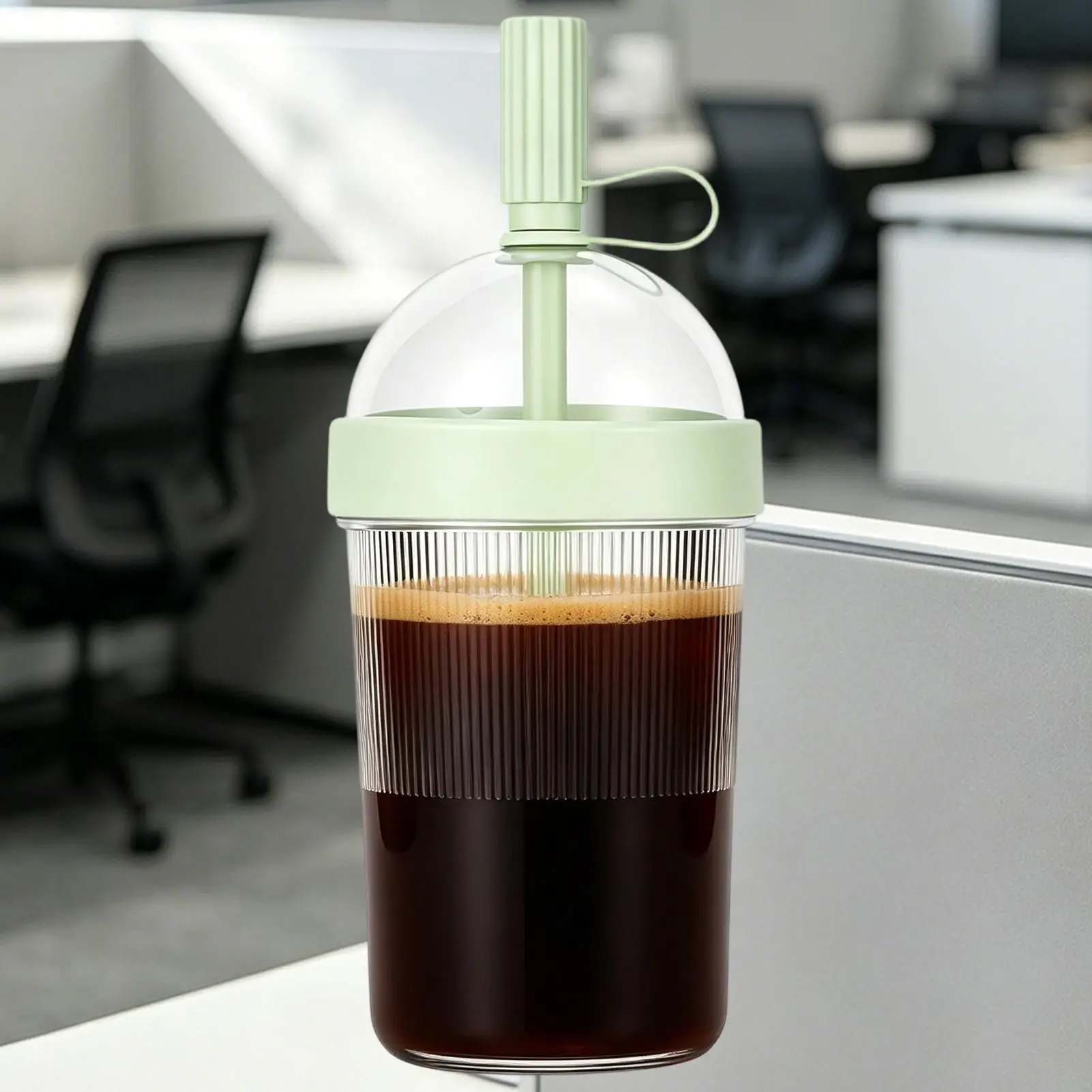 Coffee Cups With Lids Reusable 17oz Drinkware With Lid And Straw Cold Drink Tumbler For Women Men Travelers Home Office Travel view 5