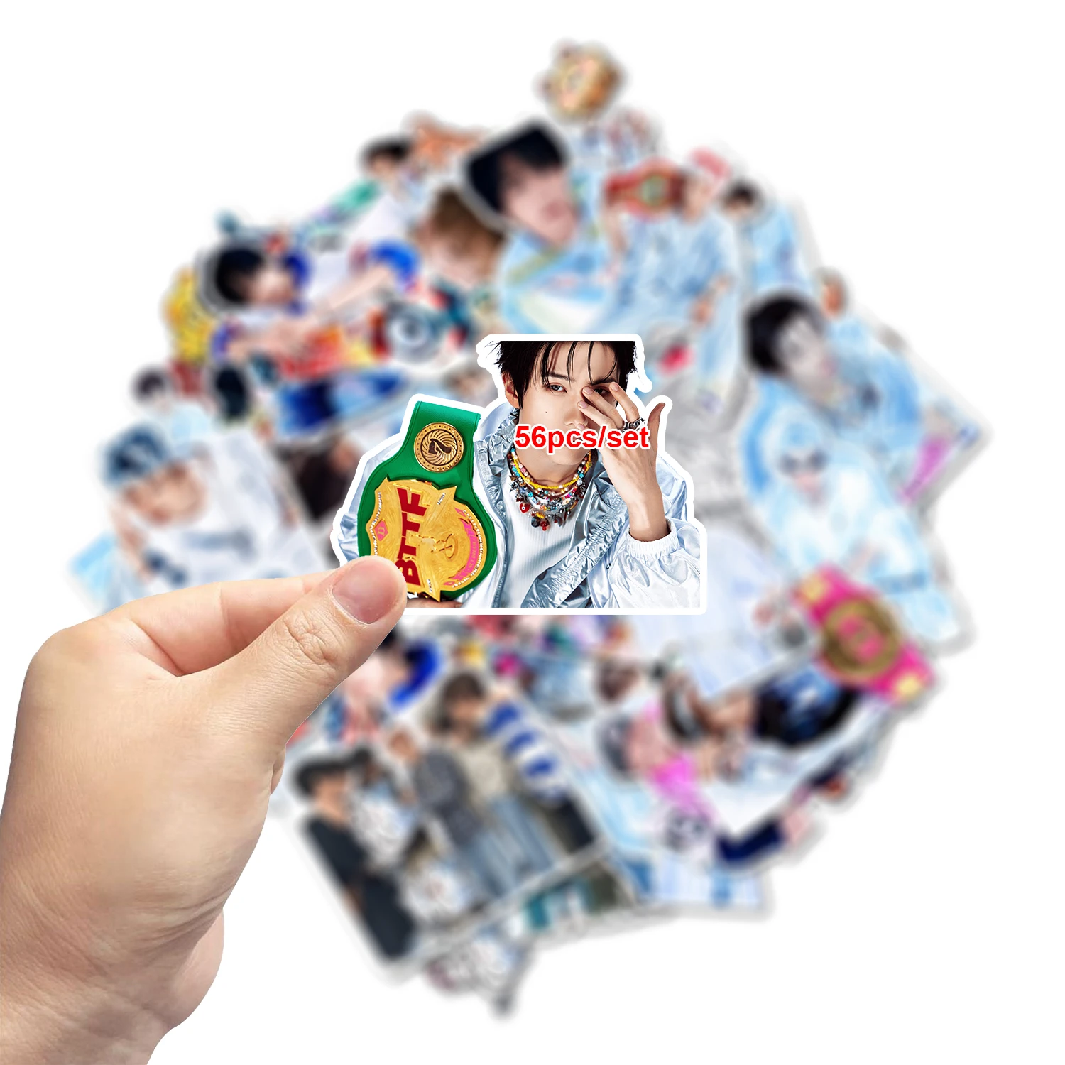 50Pcs Collectible KPOP Cartoon Waterproof Stickers Cute Star Decals Multi-purpose Decor Stickers Gift