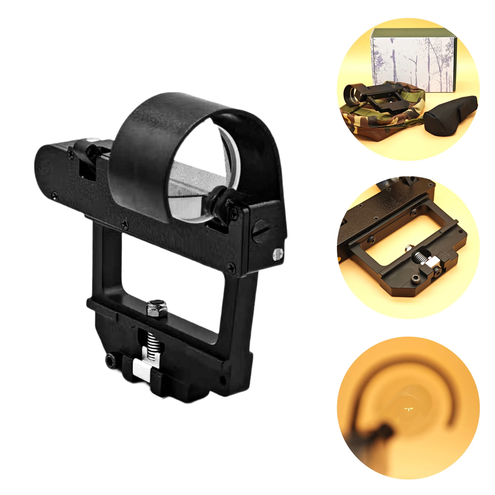 

OKP-7 Russian Reflex Sight Green Dot Sight Side Clip HD Triangle Reticle Hunting Sight for Picatinny Dovetail Tactical Optics
