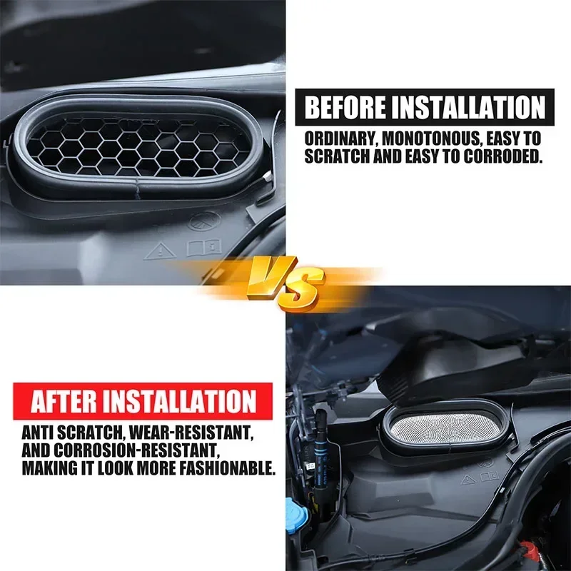 1Pcs Stainless steel For BMW 7 Series G70 2023-2025 Car front hood dust-proof grille sticker decoration protection accessories