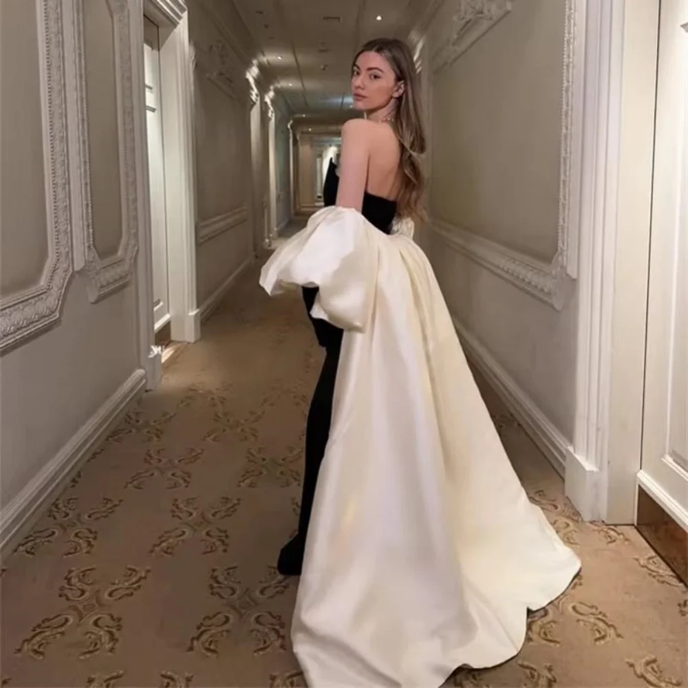 Aangepaste prachtige zeemeermin ruches dames galajurk charmant uit de schouder vloerlengte feestjurk dames avondjurk