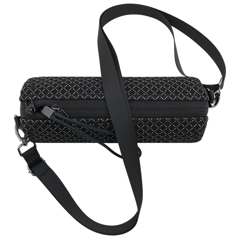 

For Xiaomi ASM02G Bluetooth Speaker Carrying Bag Sound Permeable Adjustable Strap Double Zipper Travel Pouch