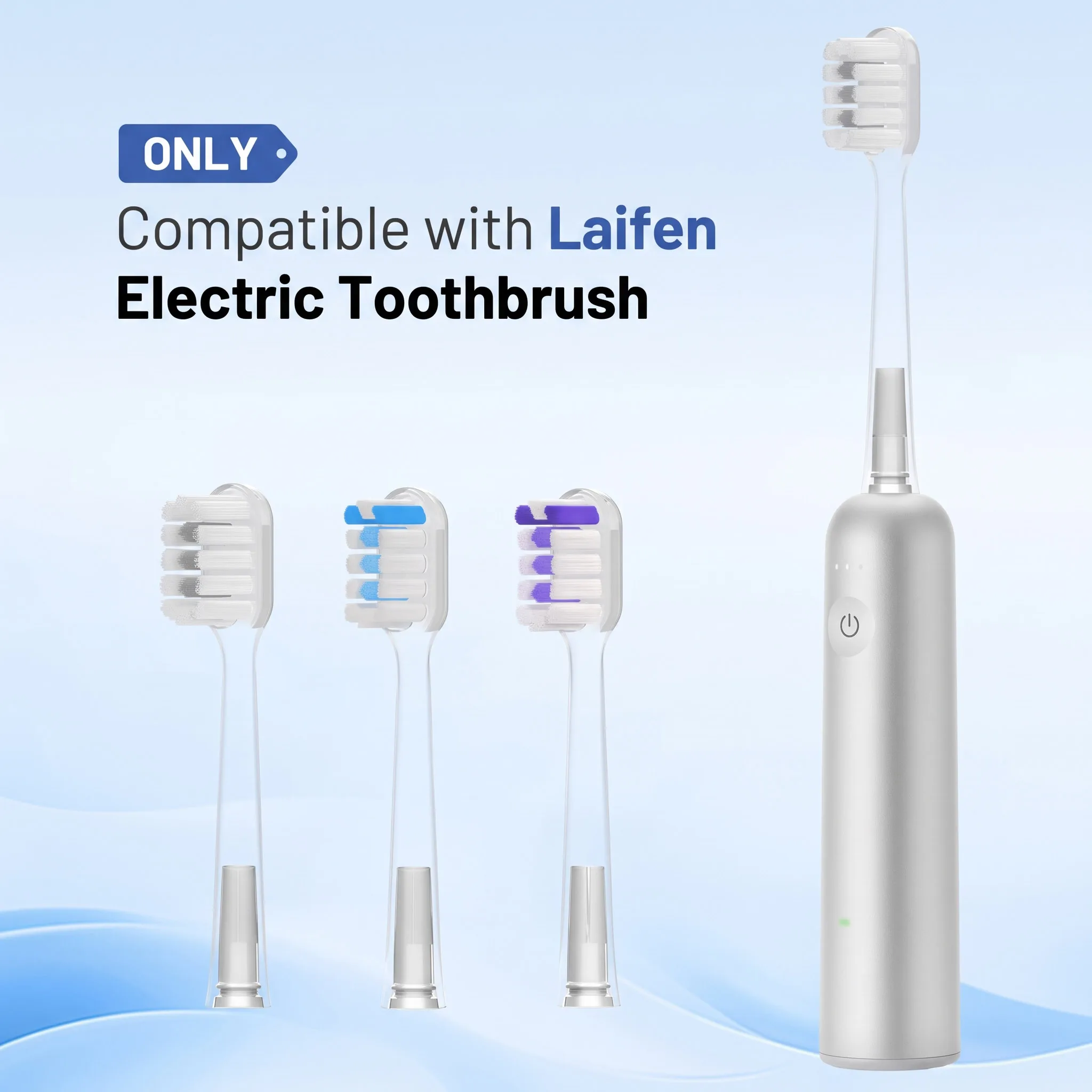 Replacement Brush Head Compatible with LaiFen LFTB01-P-A-S Sonic Electric Toothbrush, Vacuum Packaging