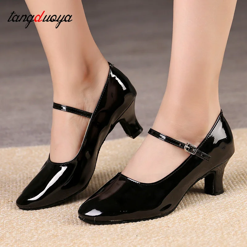 Wholesale Latin Dance Shoes Women Dancing Shoes High Heeled 5.5cm Ballroom Modern Dance Shoes For Women Indoor\\Outdoor