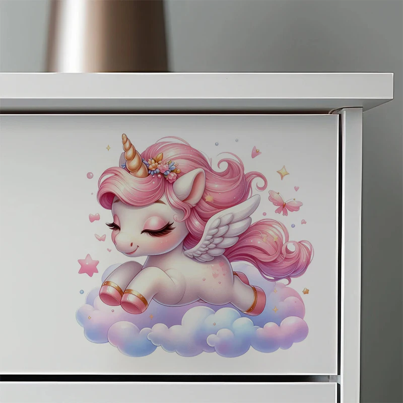 Cute Unicorn Sticker, Apply for Wall, Door, Cabinet, Window, Car Decoration, Vinyl Animal Decals, Art Wallpaper, Poster