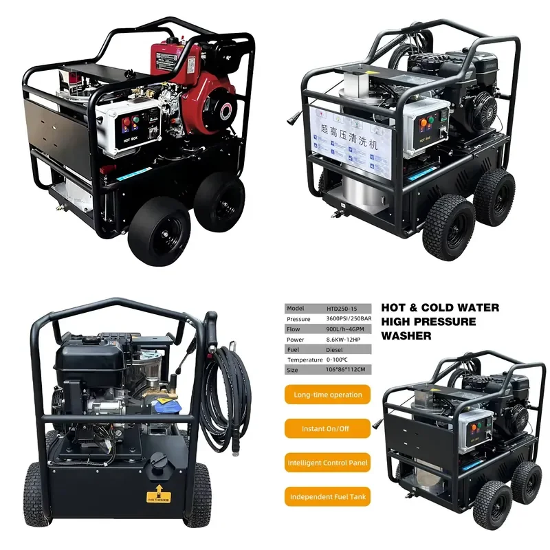 New Type Mobile High Pressure Diesel Cleaner Hot and Cold Water Voltage Cleaner Hot Water