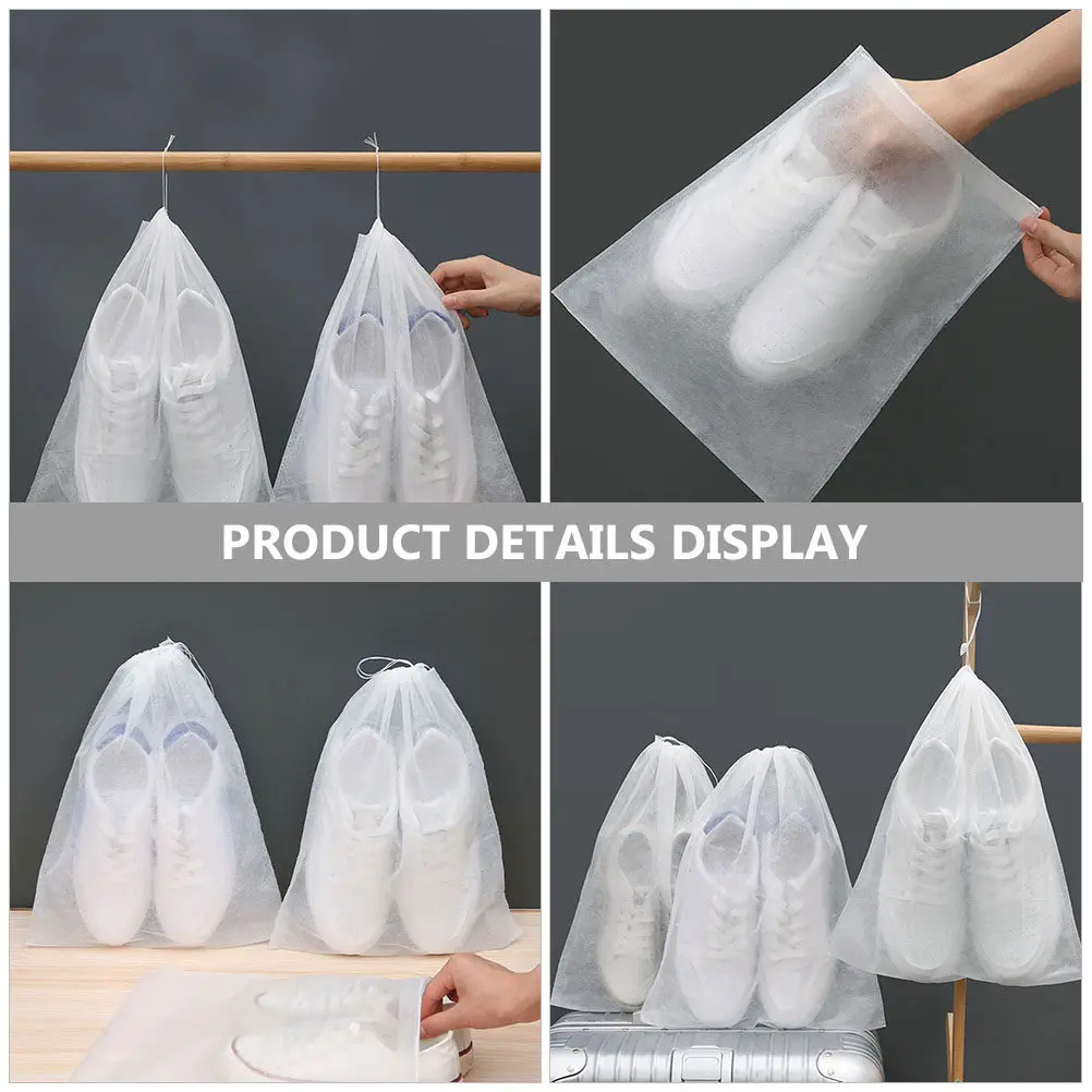 

50 шт. мешков для обуви на шнурке, органайзеры для хранения обуви, дорожные принадлежности, пылезащитные чехлы для обуви, портативные держатели для обуви