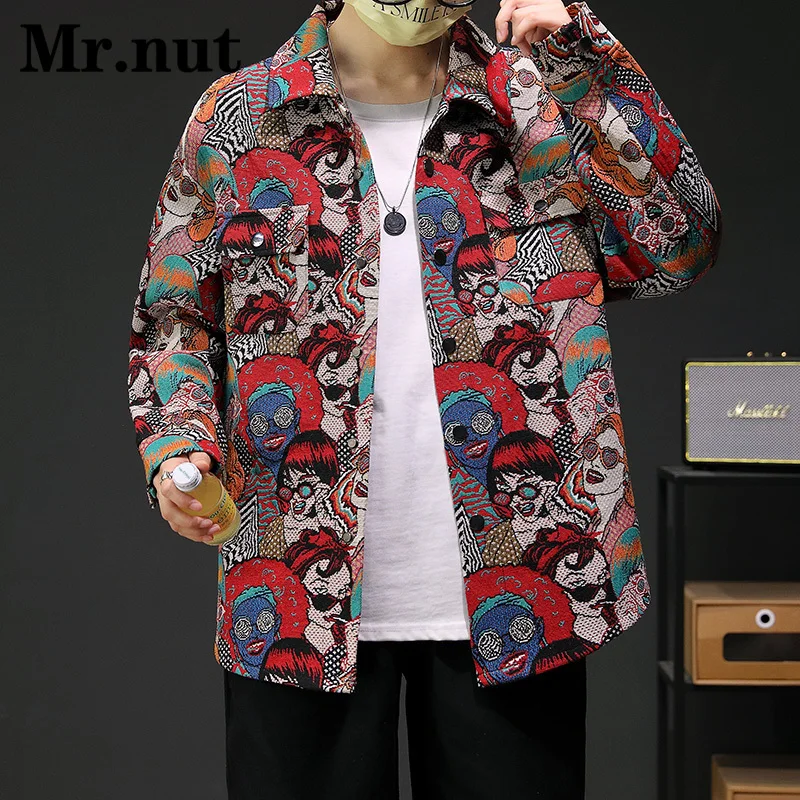 Harajuku Men\'s Clothing Jackets Camping Coat Women Fashion Slim Punk Outerwear Casual Hip Hop Streetwear Versatile Retro Jacket