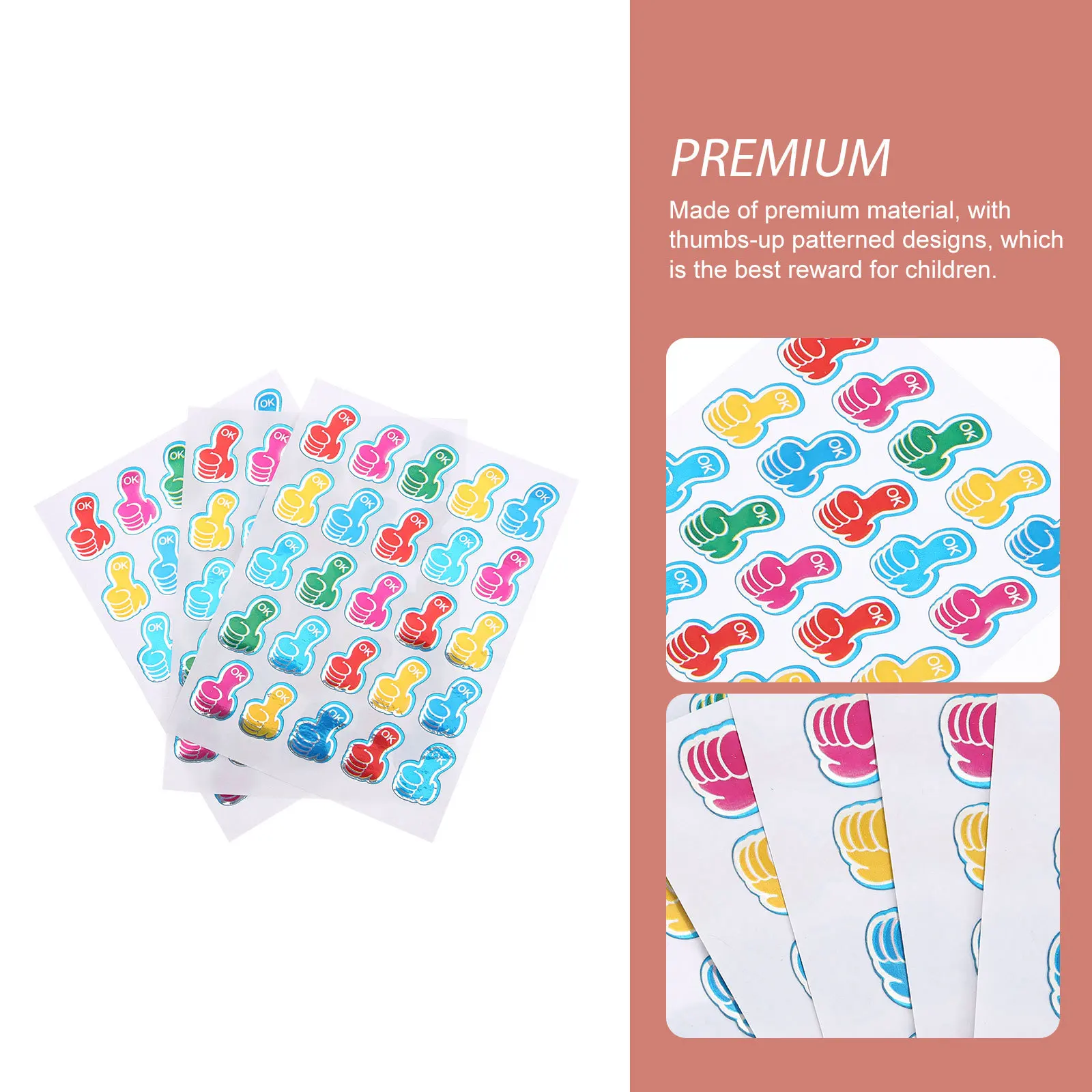 

200 Sheets Thumbs-Up Reward Stickers Kindergarten Removable Self-Adhesive Incentive Teacher Classroom Motivational