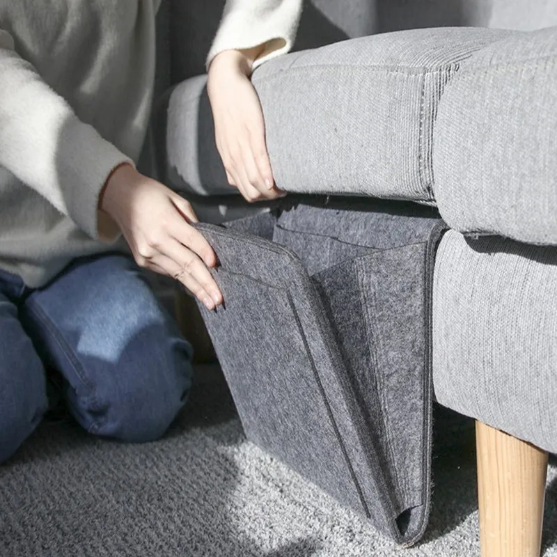 Storage Hang Bag Felt Dormitory Bed Sofa Bedroom Carpet Store Content For CD Magazines, Stationery Pad Mobile Phones Sundries view 4