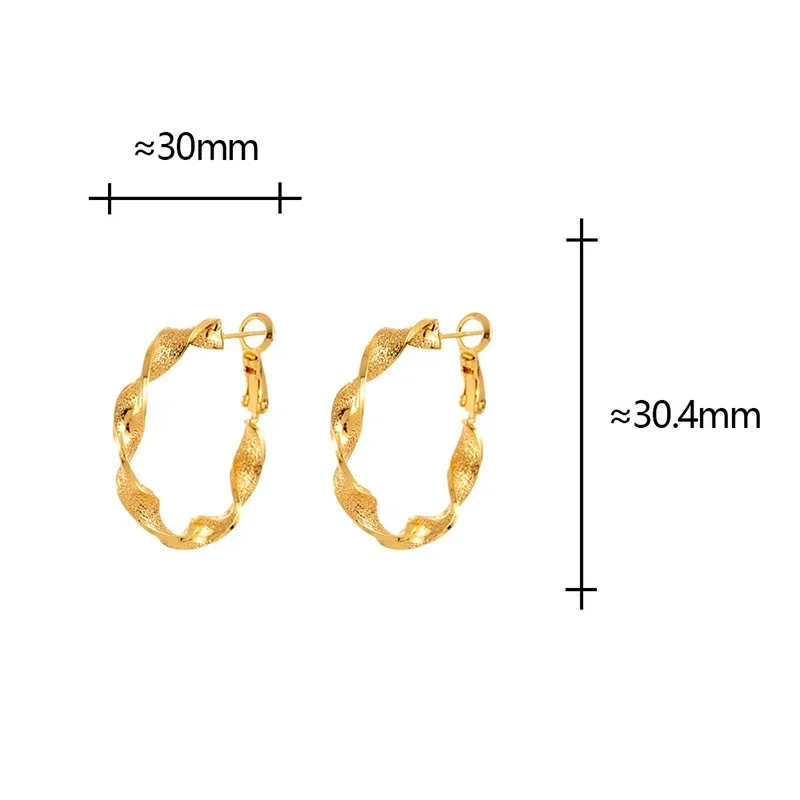 

Real 925 Sterling Silver 18K Gold Wave Twisted Round Hoop Earrings for Women Vintage Fine Jewelry Minimalist Accessories