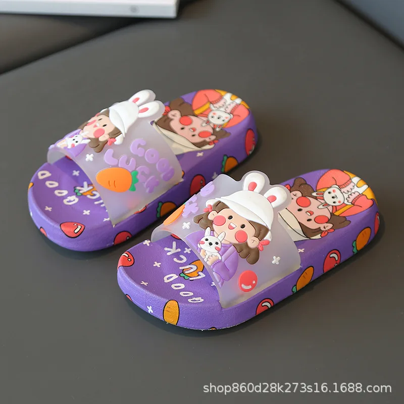 Children\'s Slippers Summer Boys and Girls Indoor Soft Sole Bathroom Bathroom, Non slip Middle School Children\'s Princess Baby Sl