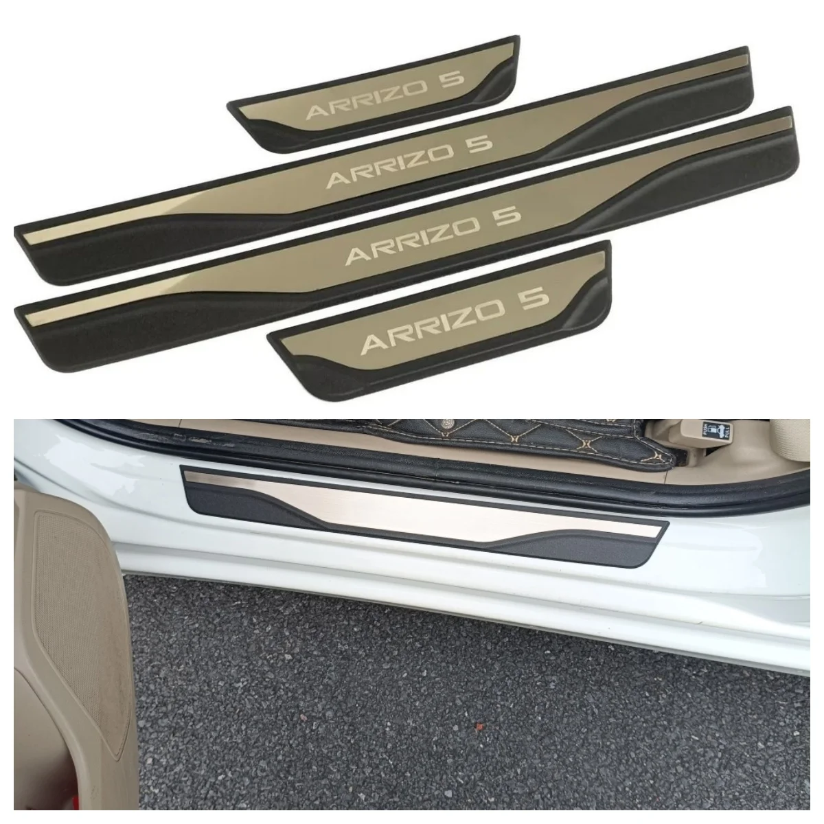 For Chery Arrizo 5 2027 2026 2025 2024 2023-2016 Car Door Sill Welcome Pedal Threshold Protector Stickers ABS Steel Anti-Scratch