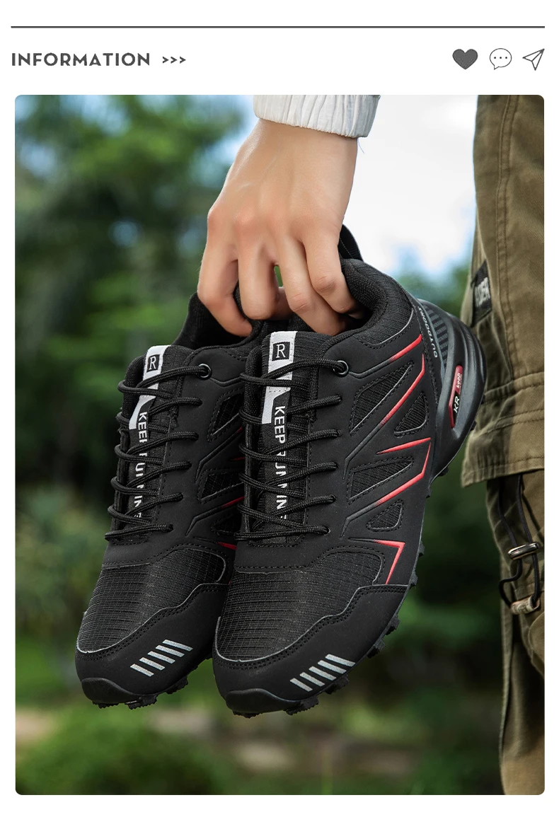 Wasserdichte Herren-Wanderschuhe, atmungsaktives Obermaterial, geeignet für jedes Gelände, Outdoor-Offroad, rutschfest, verschleißfest, Sportschuhe – Detail 28
