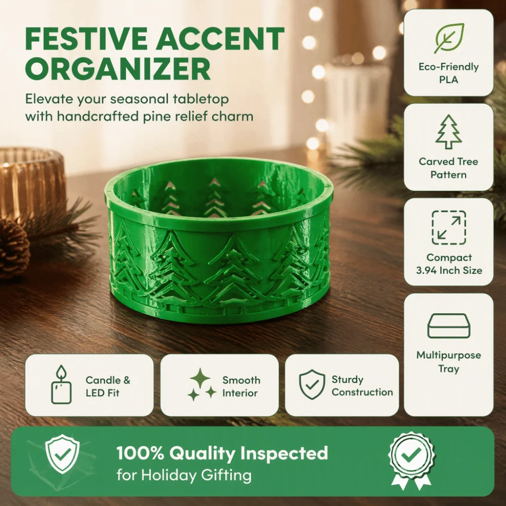 Runde, hohle Schmuckaufbewahrungsschale, leicht, Weihnachtsbaum-Ausschnitt, Weihnachts-Aufbewahrungsschale, niedlich, 3D-Druck – Detail 5