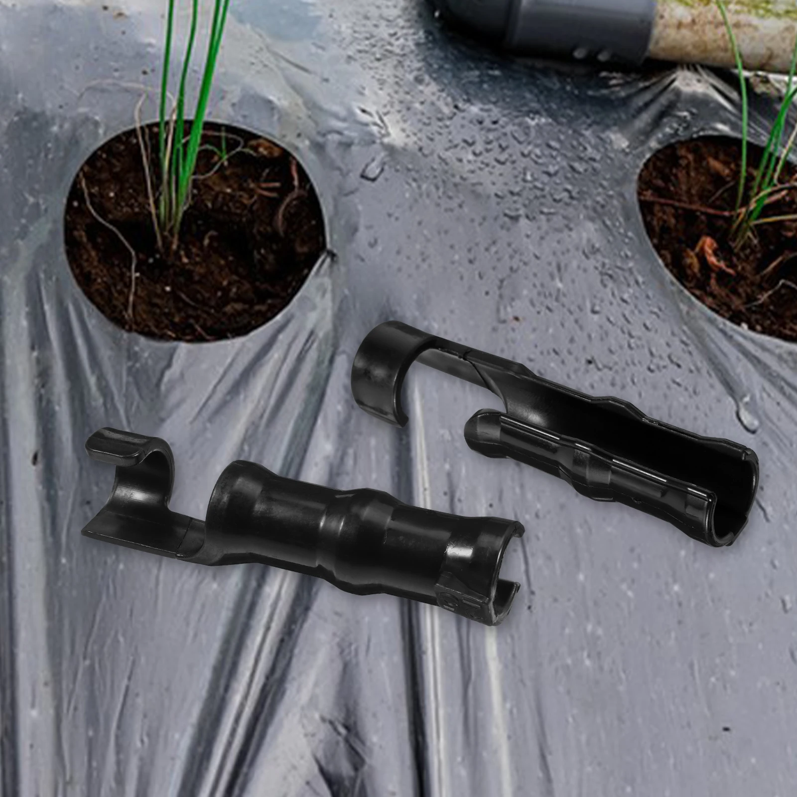 

30 Pcs Black Greenhouse Clips for 22mm Pipe Sturdy Windproof Fixing Clamps Easy Installation Plastic Garden Accessories