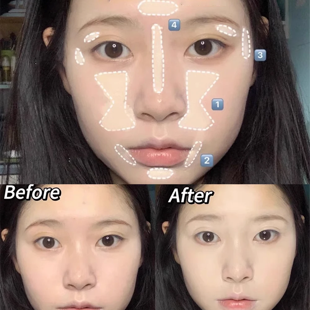 Hellrosa Aufhellender Concealer Flüssig Matt Wasserfest Abdeckt Flecken Akne Hautton-Korrektor Gesichtskontur Gemischte Basis-Make-up-Basis – Detail 4
