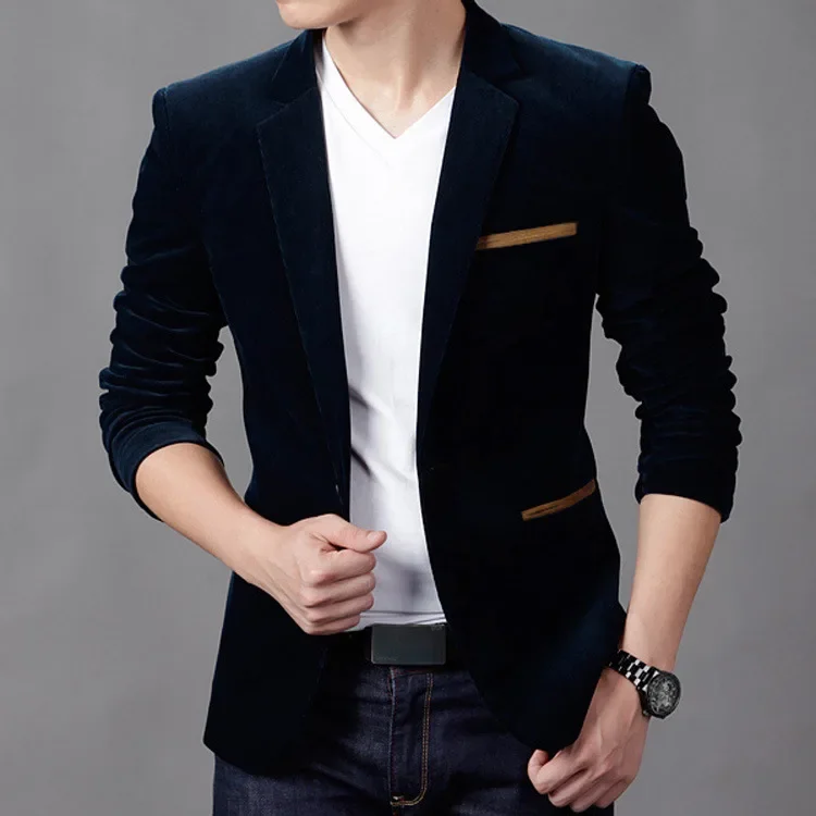 New  Men's Corduroy Suit Jacket Spring Autumn Fashion Business Casual Dress Suit Top High Quality Single-button Slim Blazers