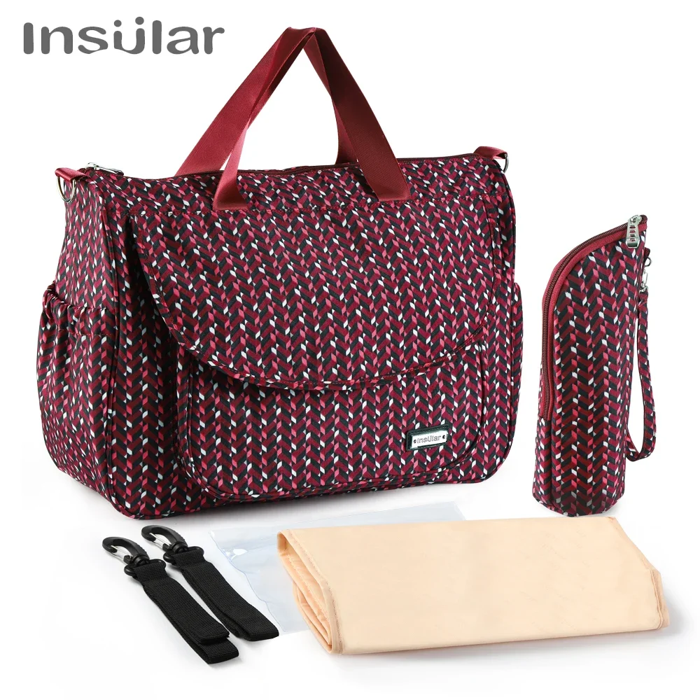 Insular Mother Maternity Baby Diaper Bag Multifunctional Baby Care Nappy Tote Bag Waterproof Mommy Travel Changing Stroller Bags