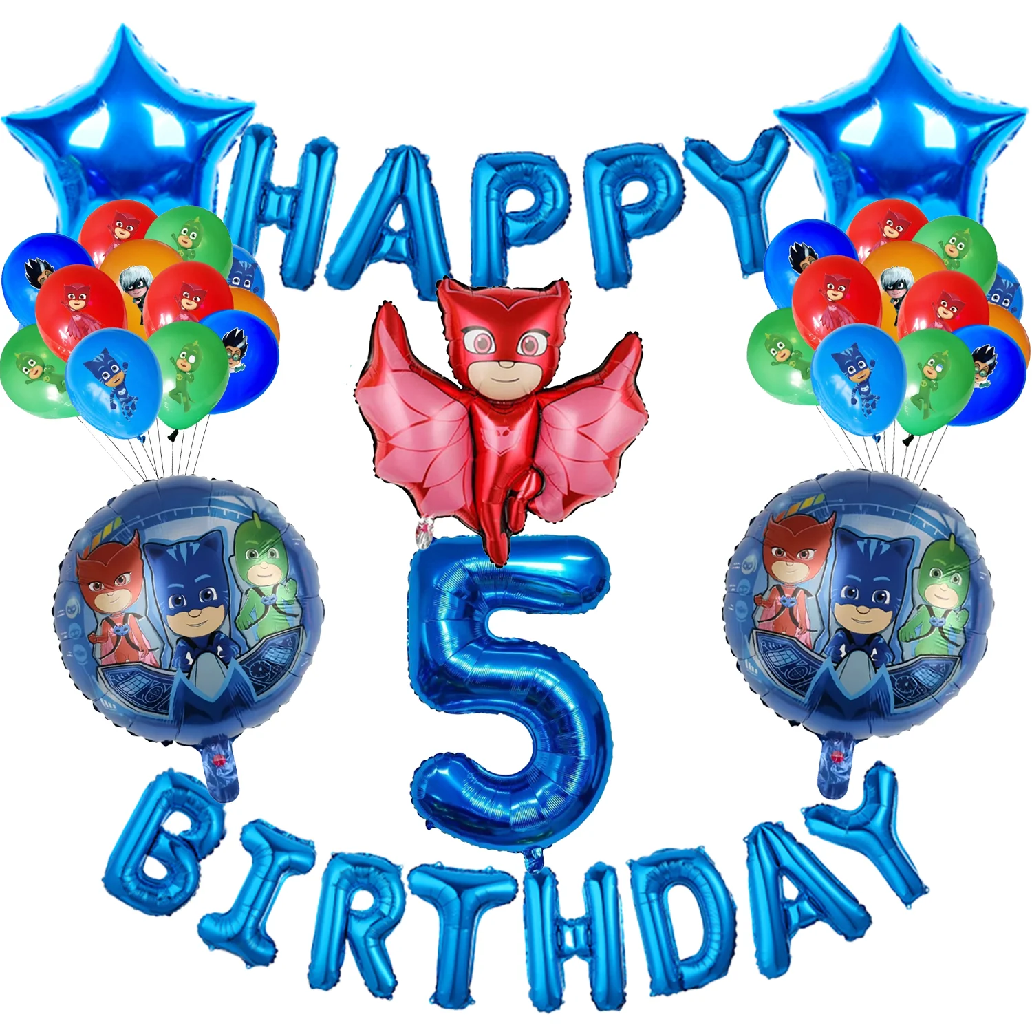 Pj masks Avatás 32inch Cucc Ballon beállítása pj maska connor Alumínium fólia balloons gyerekeknek fiúk születésnapi Avatás 1 2 3 4 5 6 7 8 9th Gyermek-