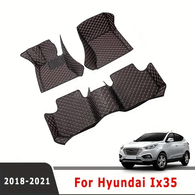 

Car Floor Mat Trunk Carpet For Hyundai IX35 2021 2020 2019 2018 Leather Waterproof Foot Pad Auto Interior Accessories